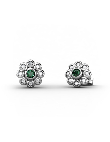 PENDIENTES EPOQUE DE ORO DIAMANTE DE 0,13 CT Y...