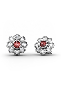 PENDIENTES EPOQUE DE ORO DIAMANTE DE 0,50 CT Y RUBI
