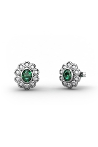 PENDIENTES SISSI DE ORO DIAMANTE DE 0,20 CT Y ESMERALDA...