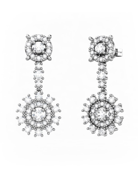 PENDIENTES DESMONTABLES 2 EN 1 LE BLANC DE ORO Y DIAMANTES 1,35 CT