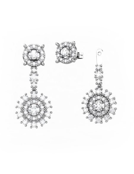 PENDIENTES DESMONTABLES 2 EN 1 LE BLANC DE ORO Y DIAMANTES 1,35 CT