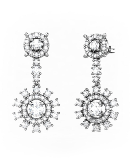 PENDIENTES DESMONTABLES 2 EN 1 LE BLANC DE ORO Y DIAMANTES 1,57 CT