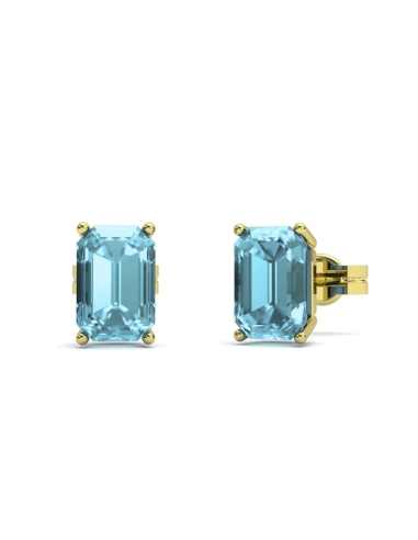 PENDIENTES ORO TOPACIO SKY OCTOGONAL 6X4