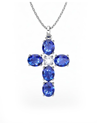 COLGANTE SPIRITUAL CRUZ DE DIAMANTE 0,27 CT Y...