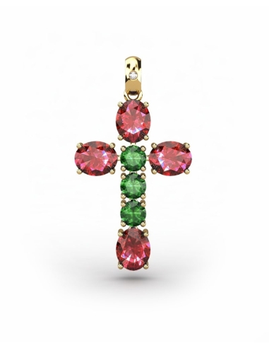 COLGANTE SPIRITUAL CRUZ DE DIAMANTE 0,01 CT Y...