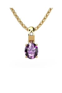 COLGANTE OSIRIS ORO Y DIAMANTE 0,01 CT AMATISTA 5X4MM