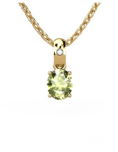 COLGANTE OSIRIS ORO Y DIAMANTE 0,01 CT PERIDOTO...