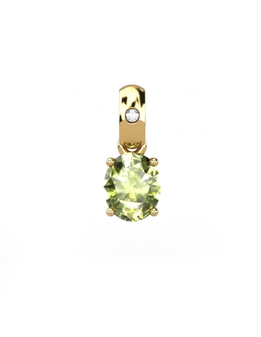 COLGANTE OSIRIS ORO Y DIAMANTE 0,01 CT PERIDOTO...