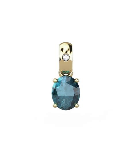 COLGANTE OSIRIS ORO Y DIAMANTE 0,01 CT TOPACIO LONDON 5X4MM