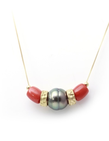 GARGANTILLA ORO CORAL + PERLA TAHITI META