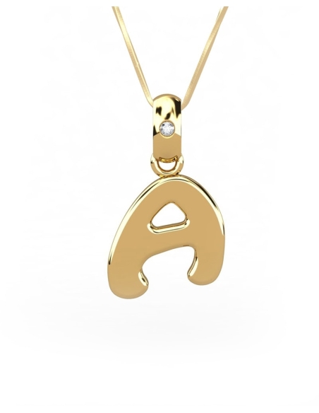GARGANTILLA EGO DE ORO Y DIAMANTE DE 0,01 CT LETRA "A"