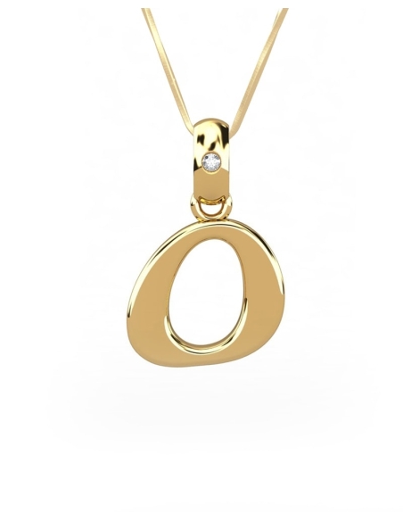 GARGANTILLA EGO DE ORO Y DIAMANTE DE 0,01 CT LETRA "O"