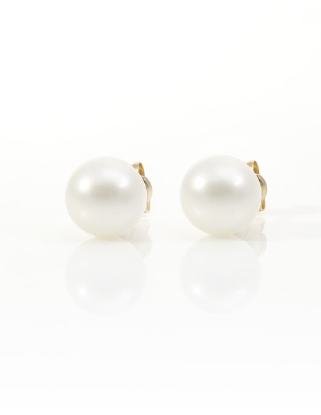 PENDIENTES NATUREA DE ORO CON PERLA CULTIVADA DE 8MM