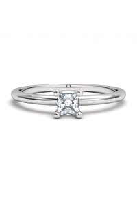 ANILLO SOLITARIO DIAMANTE PRINCESA ORO BTES. 0,20 CT