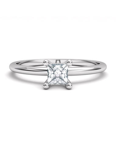 ANILLO SOLITARIO DIAMANTE PRINCESA ORO BTES....