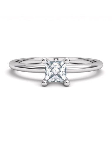 ANILLO SOLITARIO DIAMANTE PRINCESA ORO BTES....