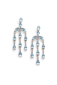 PENDIENTE LUZ ESTELAR DE ORO Y DIAMANTE 0,78 CT TOPACIO SKY