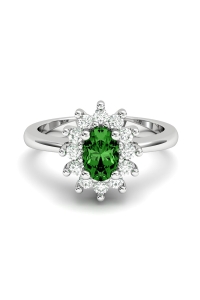 ANILLO ORO DIAMANTE 0,30CT ESMERALDA OVAL 6X4