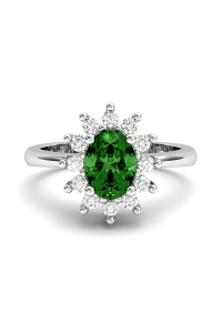ANILLO ORO DIAMANTE 0,30CT ESMERALDA OVAL 7X5