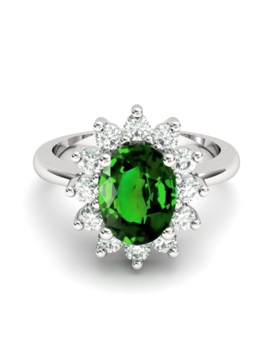 ANILLO DIANA DE ORO Y DIAMANTE 0,46CT ESMERALDA...