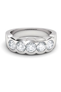 ANILLO MEDIA ALIANZA DELHI DE ORO Y DIAMANTES DE 1,00 CT