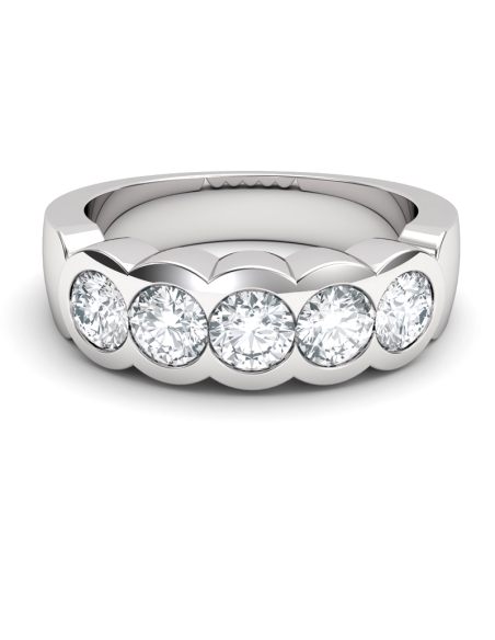 ANILLO MEDIA ALIANZA DELHI DE ORO Y DIAMANTES DE 1,00 CT