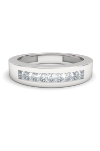 ANILLO MEDIA ALIANZA FLORENCIA DE ORO Y DIAMANTES TALLA...