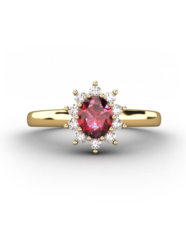 ANILLO ORO BTE 0,15 CT Y RUBI