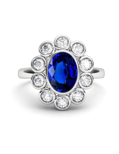 ANILLO SISSI DE ORO DIAMANTE 0,31 CT ZAFIRO...