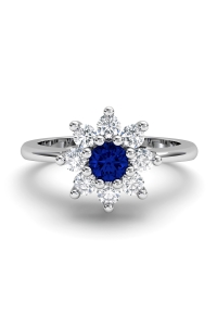 ANILLO ORO DIAMANTE 0,38 CT Y ZAFIRO