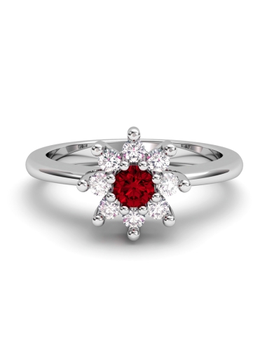 ANILLO ORO BTES 0,20 CT Y RUBI