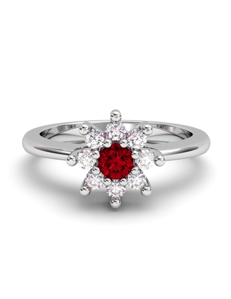 ANILLO ORO BTES 0,20 CT Y RUBI
