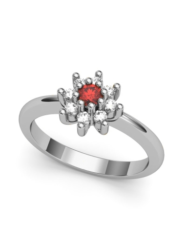 ANILLO ORO BTES 0,20 CT Y RUBI