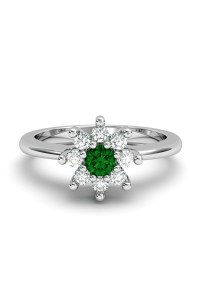 ANILLO ORO BTES 0,20 CT Y ESMERALDA