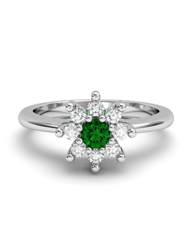 ANILLO ORO BTES 0,20 CT Y ESMERALDA