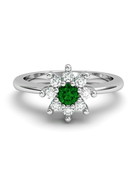 ANILLO ORO BTES 0,20 CT Y ESMERALDA