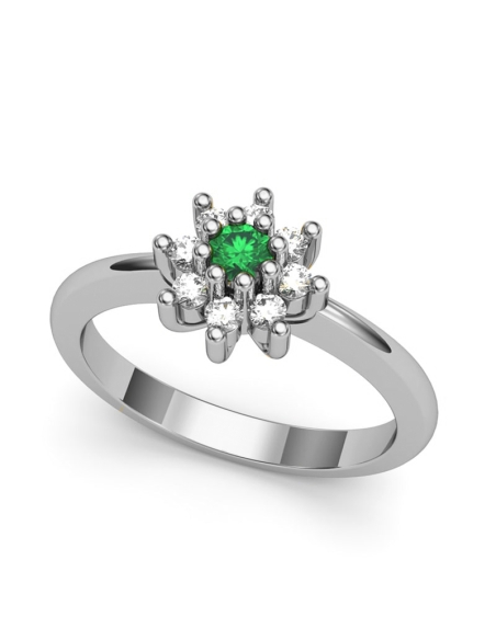 ANILLO ORO BTES 0,20 CT Y ESMERALDA