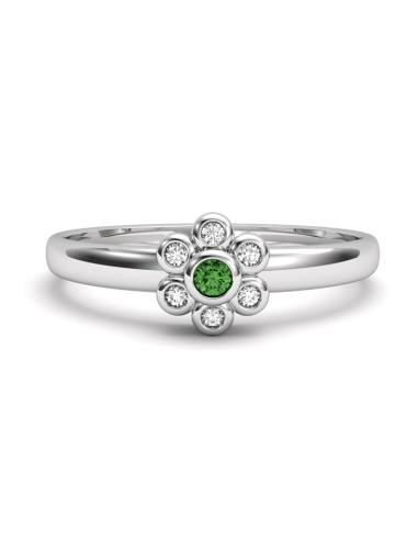 ANILLO ORO BTE 0,04 CT Y ESMERALDA