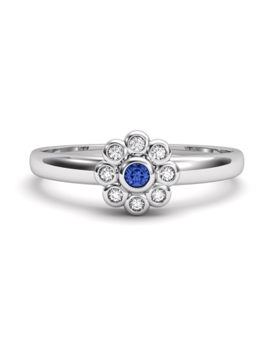 ANILLO ORO BTE 0,05 CT Y ZAFIRO