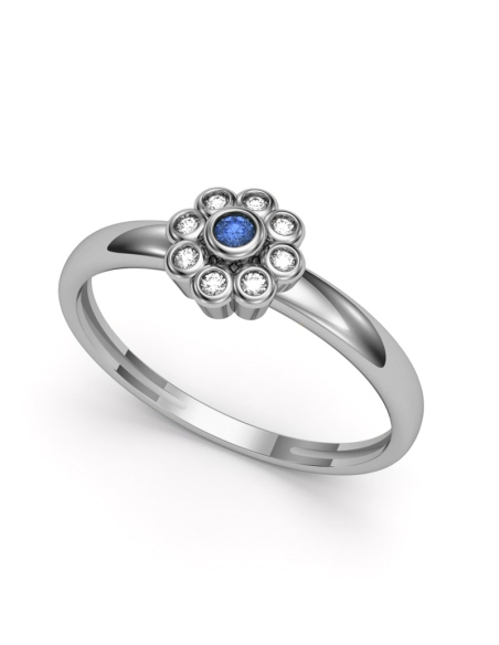 ANILLO ORO BTE 0,05 CT Y ZAFIRO