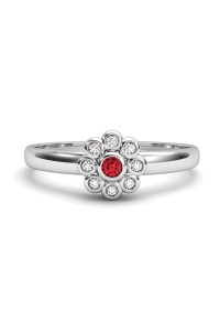 ANILLO ORO BTE 0,05 CT Y RUBI