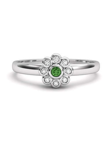 ANILLO ORO BTE 0,05 CT Y ESMERALDA