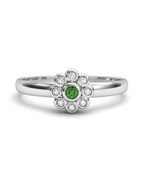 ANILLO ORO BTE 0,05 CT Y ESMERALDA