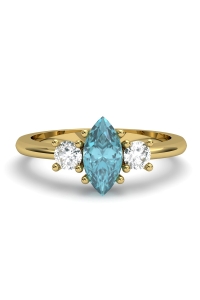 ANILLO GAIA DE ORO Y TOPACIO CON  MARQUISE 8X4MM