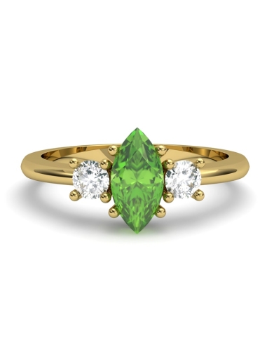 ANILLO GAIA DE ORO Y TOPACIO CON OLIVINA...