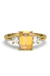 ANILLO GAIA DE ORO Y TOPACIO CON CITRINO OCTOGONAL 7X5MM