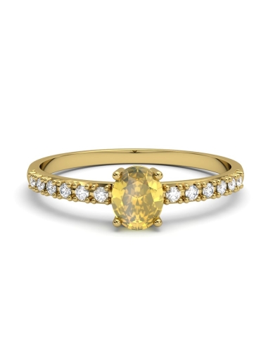 ANILLO OSIRIS DE ORO Y TOPACIOS BLANCOS CENTRO...