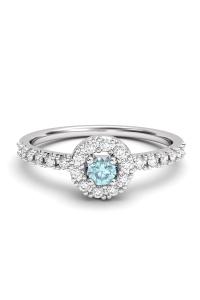 ANILLO ORO BTE 0,14 CT Y TOPACIO AZUL