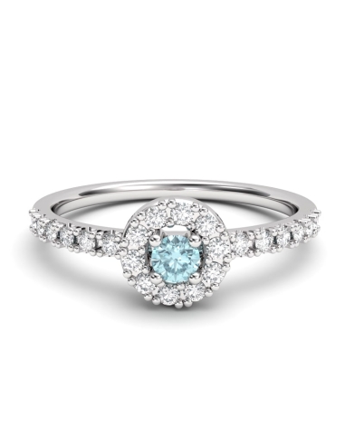 ANILLO ORO BTE 0,14 CT Y TOPACIO AZUL