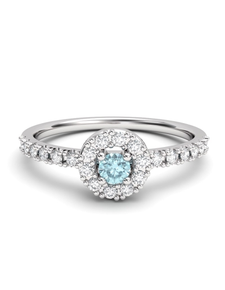 ANILLO ORO BTE 0,14 CT Y TOPACIO AZUL